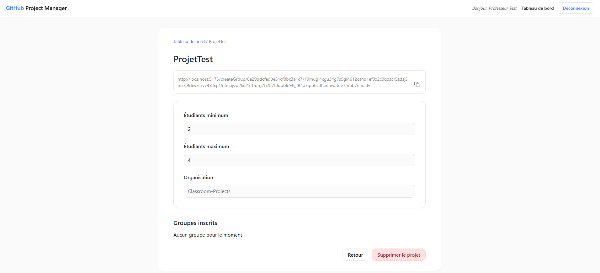 Capture d'un écran de détail d'un dépôt GitHub